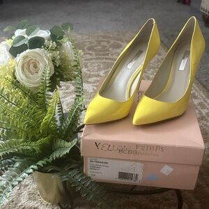 BCBGeneration Bright Yellow Heels